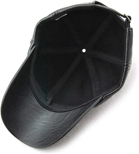 Vista 5 de Gorra de béisbol lisa gorra de béisbol clásica de poliuretano estructurada ajustable para hombre invierno para padre mayor
