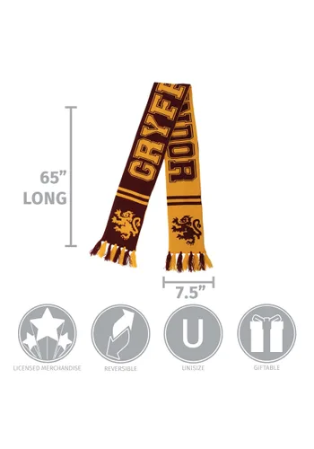 Vista 4 de Bufanda Reversible de Punto de Gryffindor Multicolor