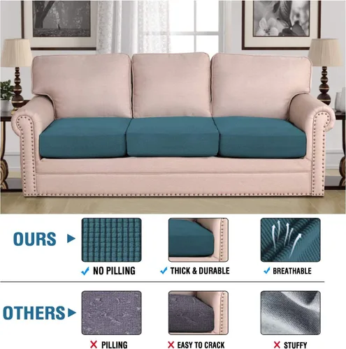 Vista 181 de H.VERSAILTEX Fundas de Cojín de Asiento Individuales Super Elásticas Fundas de Sofá Fundas de Cojín de Sofá Fundas Deslizables Juegos Tela de Sarga