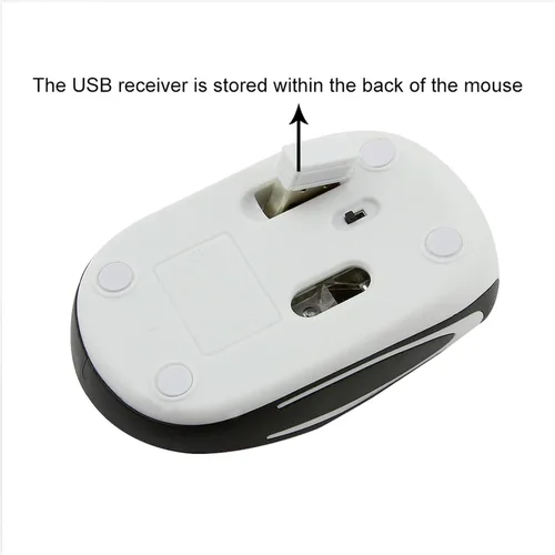 Vista 3 de YOCUNKER Mini mouse inalámbrico ultra portátil, 1000DPI Inalámbrico, 2.4 GHz con receptor USB, seguimiento óptico, 3 botones, PCportátil (rojo)