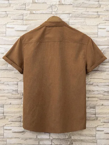 Vista 2 de Verdusa Camisa casual con botones para hombre de manga corta con cuello