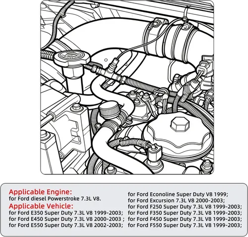 Vista 3 de Tapa de filtro de combustible de aluminio Billet Compatible con Ford 7.3L V8 diésel para F250 F350 F450 F550 E350 E450 E550 Fuel Bowl 1831193C91