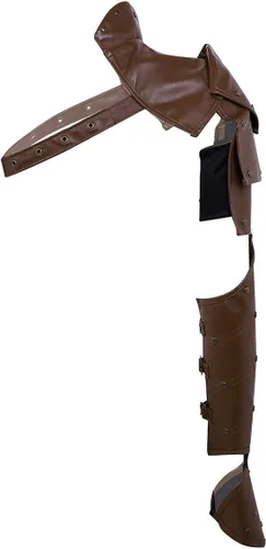 Vista 4 de YiZYiF - Armaduras góticas de hombro steampunk PU metal remaches brazo armadura brazalete cuerpo pecho arnés Cosplay traje accesorio