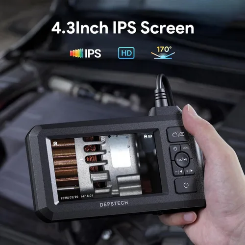Vista 4 de DEPSTECH Endoscopio industrial de doble lente, cámara de inspección digital de boroscopio 1080P, cámara impermeable IP67 de 0.311 in, cámara de Negro