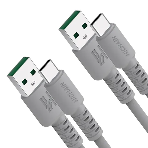 Vista 8 de Hichain Paquete de 2 cables de carga USB A a USB C amarillo de 4 pies, cable de carga rápida tipo C de 100 W, sincronización de datos, cable USB C
