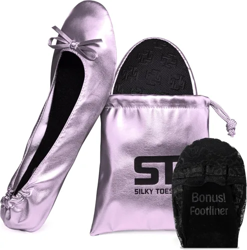 Vista 34 de Silky Toes Zapatos planos plegables para mujer, zapatos de ballet para A-Negro