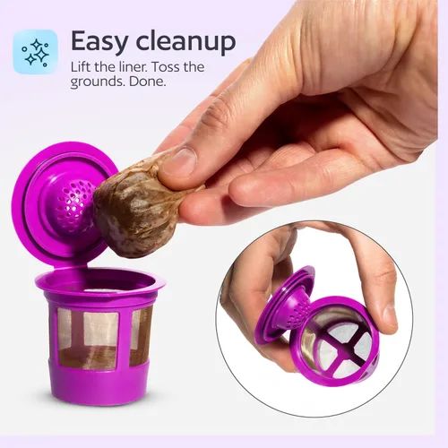 Vista 4 de 100 filtros desechables K Cup para Keurig reutilizables K, forros de papel de café para cápsulas recargables, café más suave, menos sedimentos