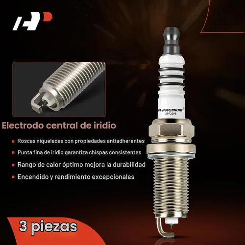 Vista 3 de A-Premium - Bujías iridio platino (3 unidades, cable fino, motor L3 de 1.2 litros)