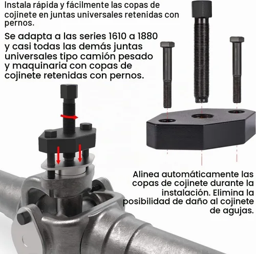 Vista 3 de E-cowlboy 10102 Extractor de Juntas Universal de Servicio Pesado Clase 6-8 y 5192 Herramienta Instaladora de Copas de Rodamiento Extractor de Juntas
