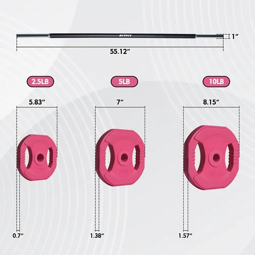 Vista 2 de RitFit Adjustable Barbell Weight Set for Weightlifting and Strength Training in Home&Gym