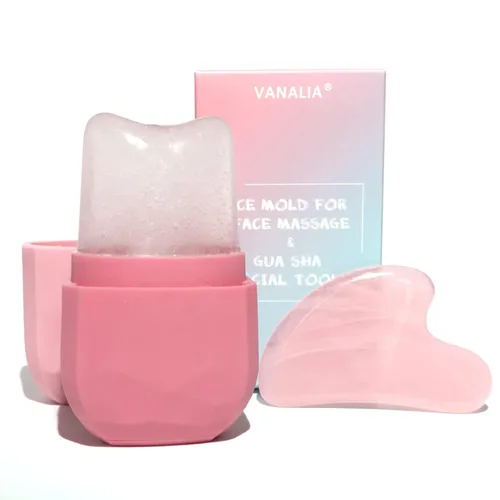 Vista 7 de Molde de Hielo para Cara, Rodillo de Hielo Facial y Herramienta Facial Gua Sha, Tratamiento Facial Reutilizable, Hielo Facial para Aliviar