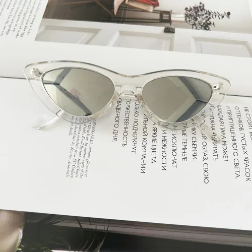 Vista 5 de Gafas de sol para mujer, estilo vintage, montura de plástico, estilo retro, estilo de ojo de gato