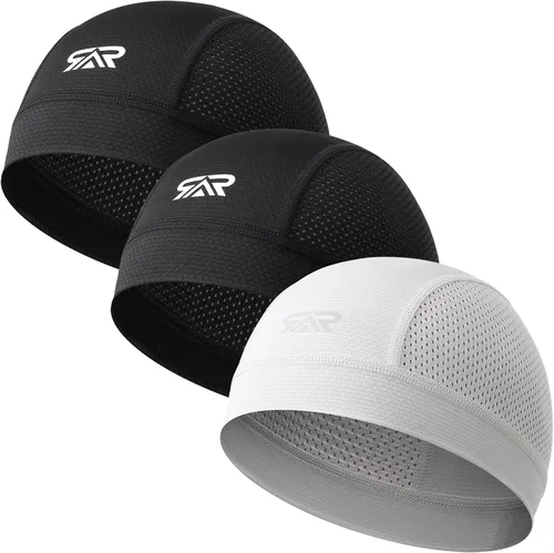 Vista 10 de Paquete de 3 protectores de casco de malla transpirable con diseño de calavera y control de sudor