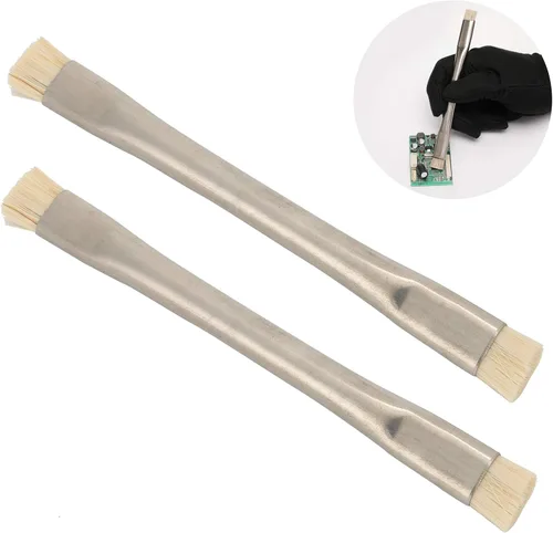 Vista 3 de Cepillo de limpieza antiestático 2 unids cepillo ESD de placa base, mango de metal multifuncional ESD cepillo para PCB para tableta de teléfono