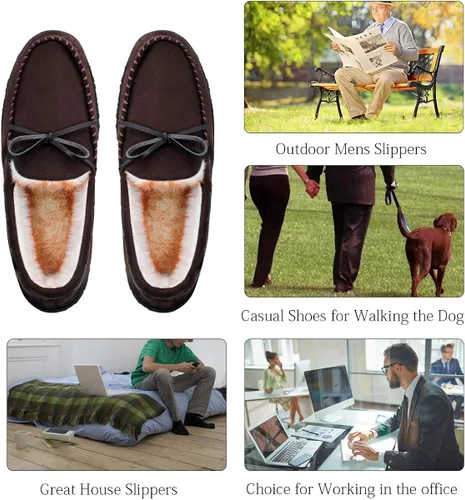 Vista 6 de shoeslocker Pantuflas para hombre cálidas y cómodas de felpa