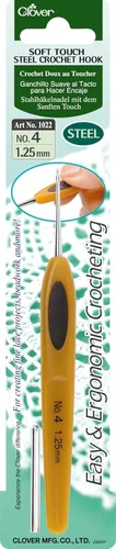 Vista 12 de Clover - Agujas de crochet de acero con tacto suave, No. 14/0.50mm (1027)
