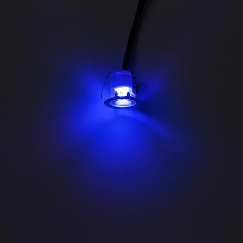 Vista 3 de Kits de luces LED empotrables para cubierta con carcasa protectora, iluminación LED de paisaje al aire libre IP67 impermeable, CC 12 V de bajo Azul