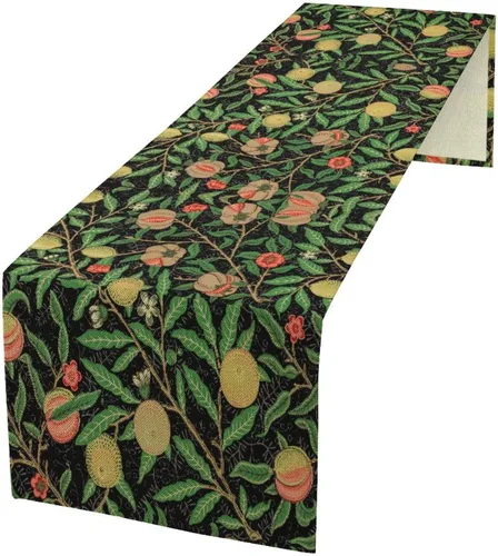 Vista 26 de Camino de mesa con diseño de patas de perro, lindo animal con estampado de patas de cachorro, decoración de fiesta de cumpleaños, casa de campo