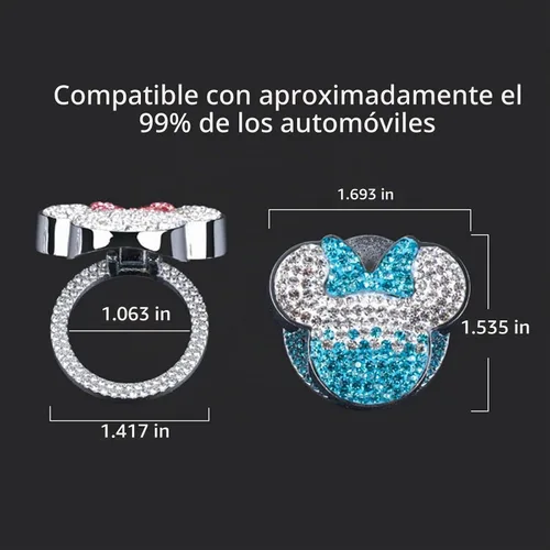 Vista 2 de Pangpai Accesorios Lindos de Cubierta de Botón de Arranque, Cubierta de Botón de Arranque de Motor de Cristal Brillante, Adhesivo Interior de Negro