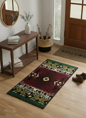 Vista 104 de YHSF South West - alfombra estilo nativo americano del suroeste C318 - fácil de limpiar, gruesa, suave, duradera, alfombra inspirada en tribus