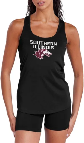 Vista 105 de Camiseta deportiva sin mangas oficial de NCAA Collegiate para mujer, con espalda cruzada, colección con logotipo primario