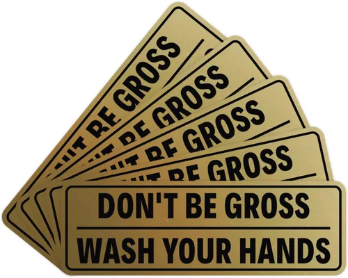 Vista 18 de Letrero de puerta o pared con texto en inglés "Don't Be Gross ("No seas gros") con texto en inglés "Don't Be G