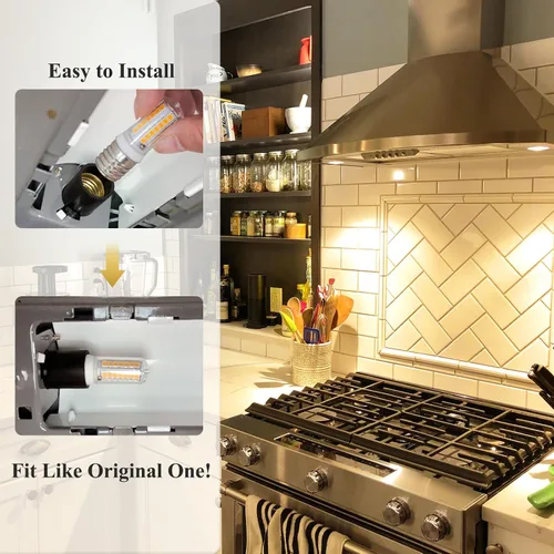 Vista 6 de DiCUNO Bombilla LED E17 regulable, bombillas para horno de microondas, 2700 K blanco cálido, 3 W (reemplazo incandescente de 40 W), 400 lm, 120 V