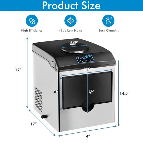 Vista 6 de PETSITE Dispensador de agua 2 en 1 para máquina de hielo, máquina electrónica portátil con dispensador de enfriador de agua, 48 libras/día, cubo