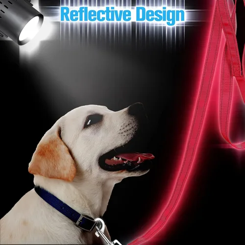 Vista 5 de 6 correas para perro a granel para perros medianos y grandes, paquete de nailon resistente, correas para perros, mango acolchado, collar reflectante