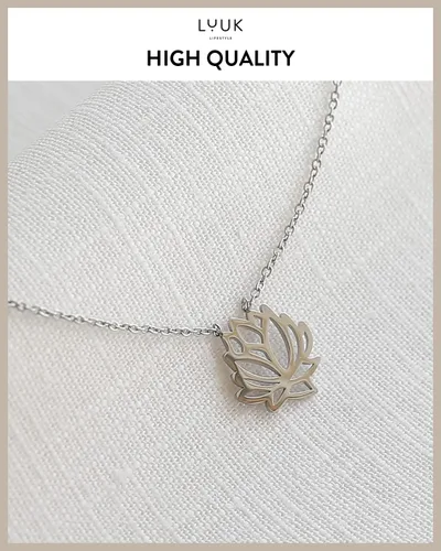 Vista 4 de LUUK LIFESTYLE Collares de acero inoxidable para mujer con colgante, tarjeta de joyería de moda con frase de felicidad, amuleto de la suerte, regalo