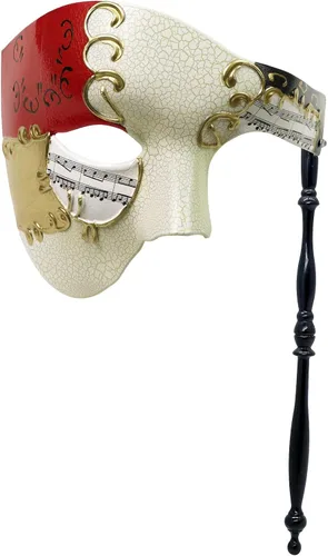 Vista 12 de Thmyo Handheld Half Face Men's Phantom Of The Opera Vintage Venetian Carnival Masquerade Mask with Holding Stick