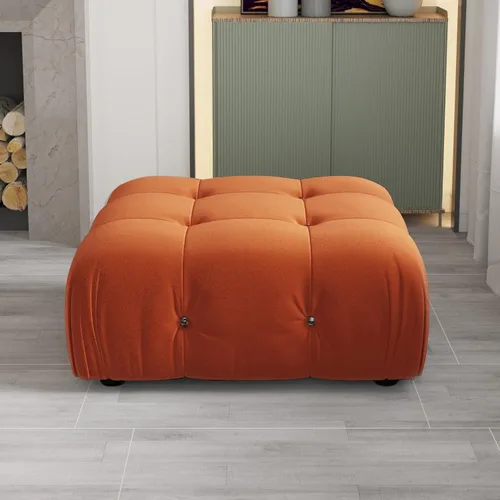 Vista 21 de JACH Sofá modular convertible de 104 pulgadas, sofás minimalistas de terciopelo de mediados de siglo, sofá ancho de 3 asientos moderno de lujo