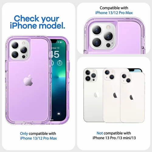 Vista 7 de ORIbox - Funda compatible con iPhone 13 Pro Max y 12 Pro Max, resistente a los golpes, anticaídas, transparente