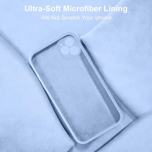 Vista 6 de Vooii Funda compatible con iPhone 11 Pro, silicona líquida mejorada con bordes planos, protección de cámara, forro de microfibra antiarañazos suave