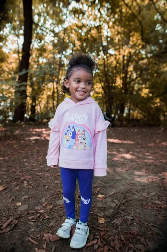 Vista 5 de Bluey - Conjunto de sudadera con capucha de forro polar y leggings para niñas