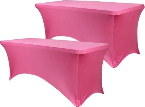 Vista 10 de Paquete de 2 manteles de mesa elásticos de elastano para mesas rectangulares de 4 pies, mantel ajustable de 48 pulgadas de largo x 30 pulgadas