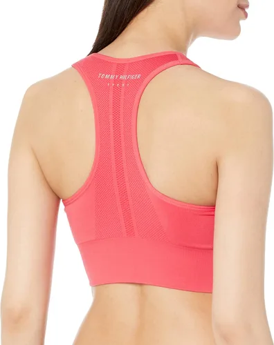 Vista 2 de Sujetador deportivo de tela sin costuras de impacto medio para mujer