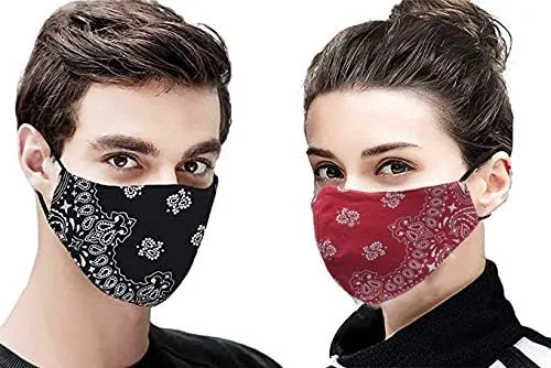 Vista 6 de Bandana de la cubierta de la cara, máscara de tela de algodón suave media cara protectora, pasamontañas de cachemira unisex de moda, Balaclava