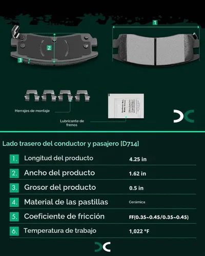 Vista 4 de SCITOO - Juego de pastillas de freno de cerámica