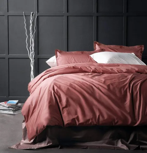 Vista 11 de Juego de ropa de cama de lujo de algodón egipcio, de color liso, de satén de alta densidad de hilos largos, sedoso, suave, transpirable, de primera