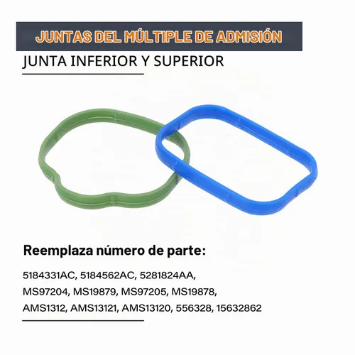 Vista 5 de MS97204 MS97205 Juego de juntas de colector de admisión para Jeep de 3.6L Compatible con Wrangler Grand Cherokee, Chrysler 200 300, Dodge