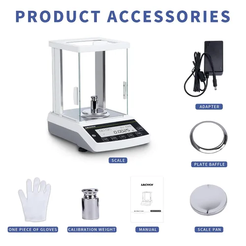 Vista 6 de Balanza Analítica 0.0001g*120g Balanza de Laboratorio 0.1mg de Precisión Escala de Laboratorio de Alta Precisión Escala de Joyería Balanza Digital