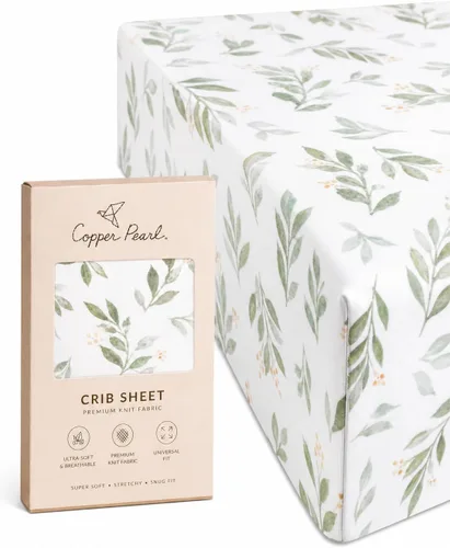 Vista 87 de Copper Pearl: Sábanas de punto prémium para cuna de bebé para niños y niñas, transpirables y suaves, sábanas ajustables para colchones estándar
