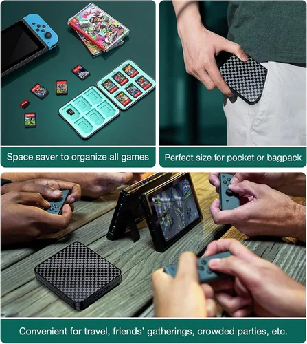 Vista 7 de EUROA Switch - Funda de juego compatible con Nintendo Switch Games Card and Storage 12 Switch Game Cartucho de juego de 12 interruptores carcasa