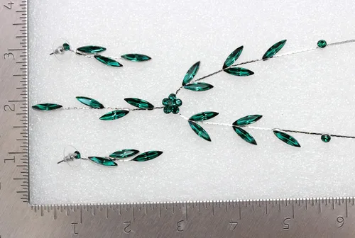 Vista 7 de Faship - Juego de collar y aretes con cristales de imitación florales