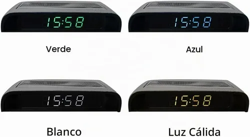 Vista 2 de Kakalote Reloj de coche LCD alimentado por energía solar, reloj luminoso para tablero de instrumentos con brillo ajustable, fecha, pantalla de luz