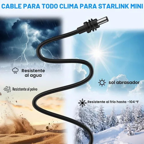 Vista 8 de Starlink Mini 105W - Cargador de coche de 12 V/24 V a 30 V CC-CC, salida estable regulada de 30 V con voltímetro en tiempo real, cable