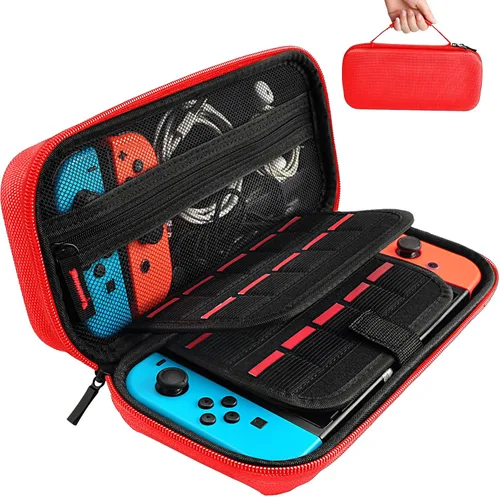 Vista 70 de daydayup Switch Carrying Case Compatible with Nintendo Switch 2, with 24 Games Cartridges Protective Hard Shell Travel Carrying Case Pouch for