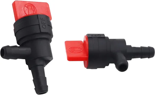 Vista 4 de Tnisesm 2 piezas de válvula de cierre de combustible de 90° con abrazadera para Briggs y Stratton 9494768 493960 698183 698181 697947 5019H 5019K