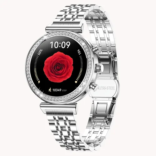 Vista 10 de Yihou Relojes inteligentes para mujer, rastreador de actividad física con diamantes, modos multideportivos, monitor de frecuencia cardíaca